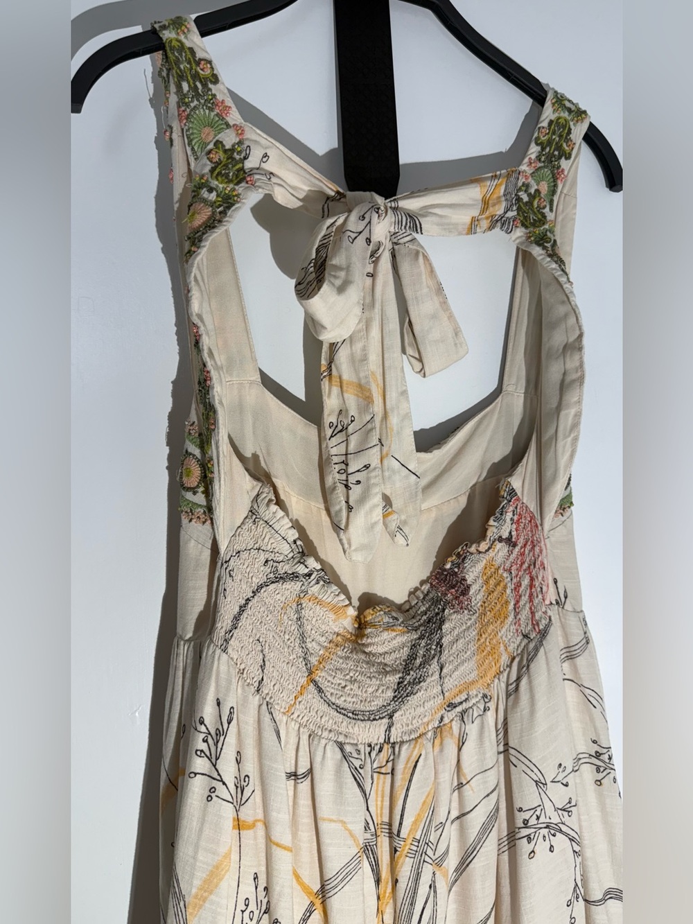 Anthropologie Floral Maxi Dress in Blush, Cream & Green Accents - Picture 5 of 12